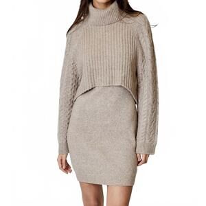 NEW DESIGN HISTORY sweater dress set in oatmeal